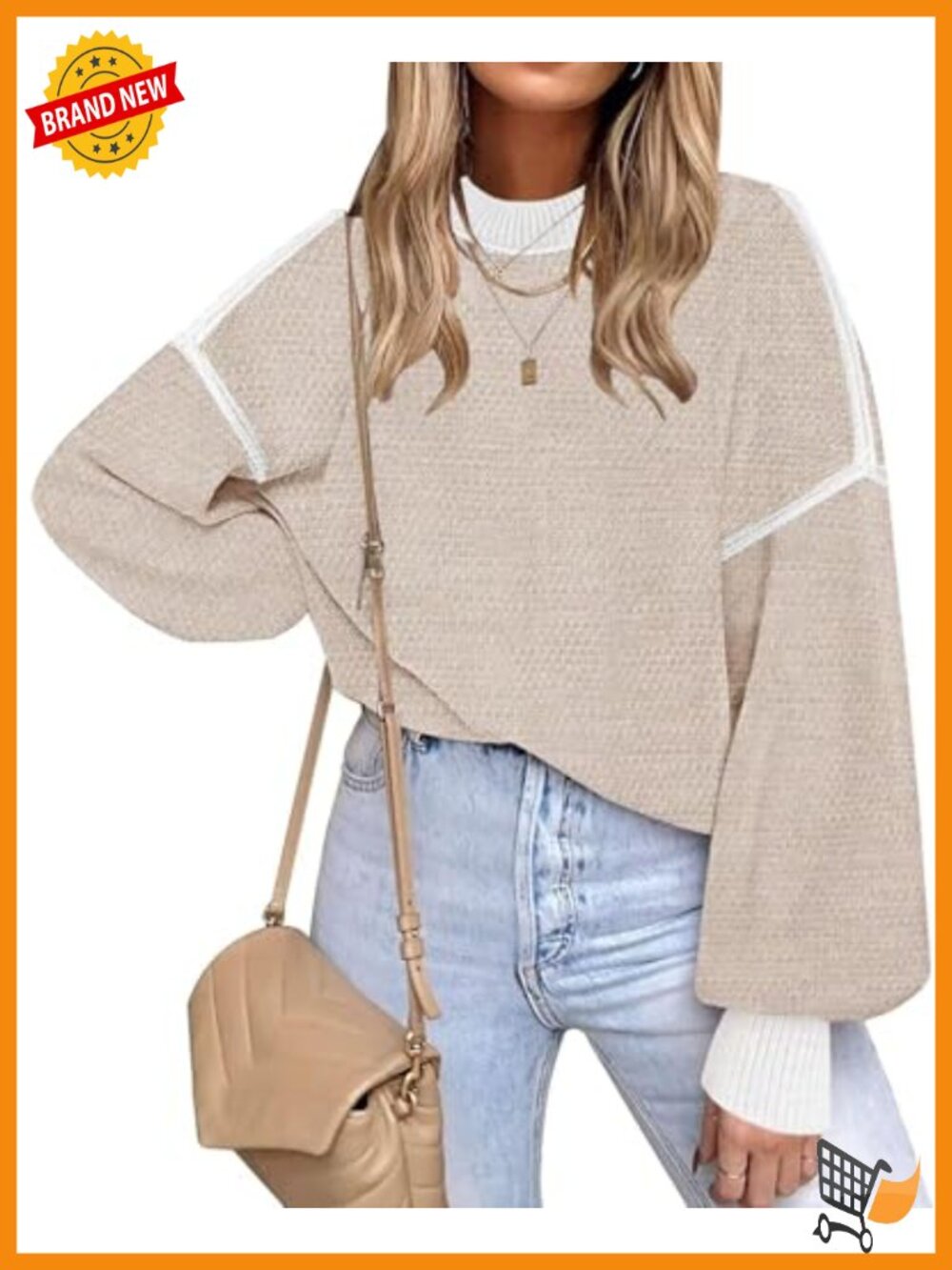 Oversized Knitted Sweater Batwing Sleeve Tunic Pullover Women